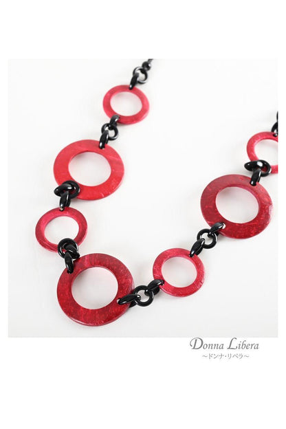 ウッドサークル バイカラーネックレス