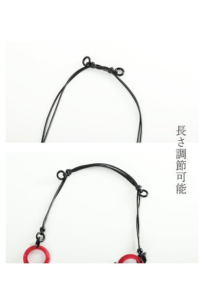 ウッドサークル バイカラーネックレス