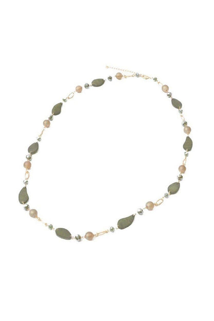 樹脂 アシンメトリー マットゴールドロングネックレス