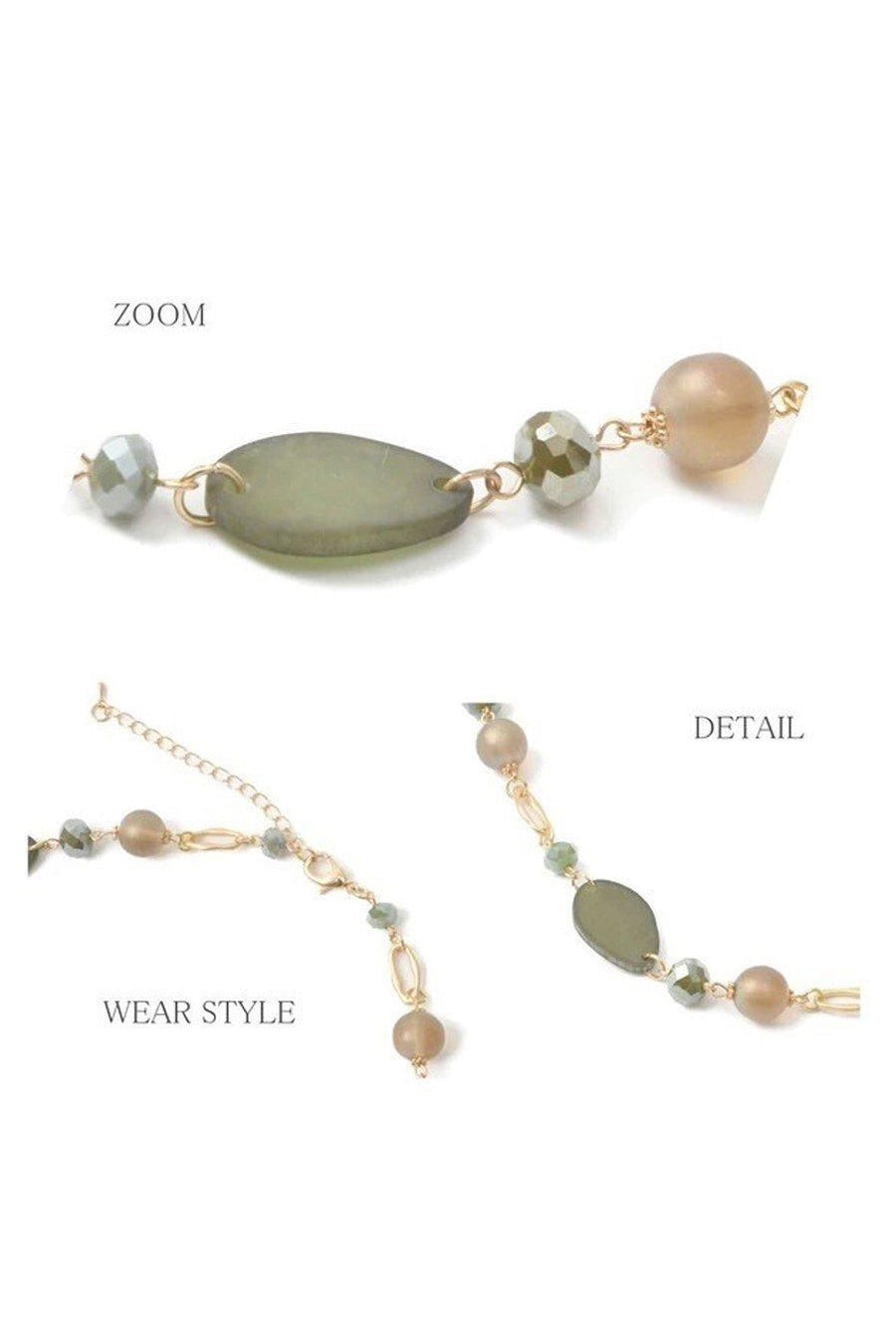 樹脂 アシンメトリー マットゴールドロングネックレス