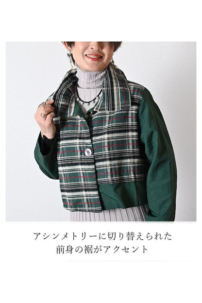モールジャガードチェック ショートジャケット