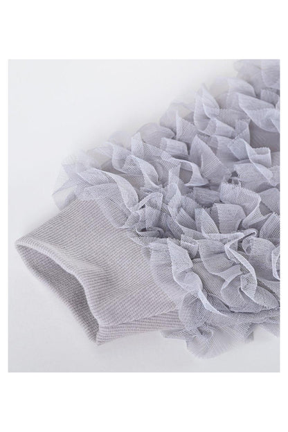 チュールフリル袖 ブラウスライクカットソー