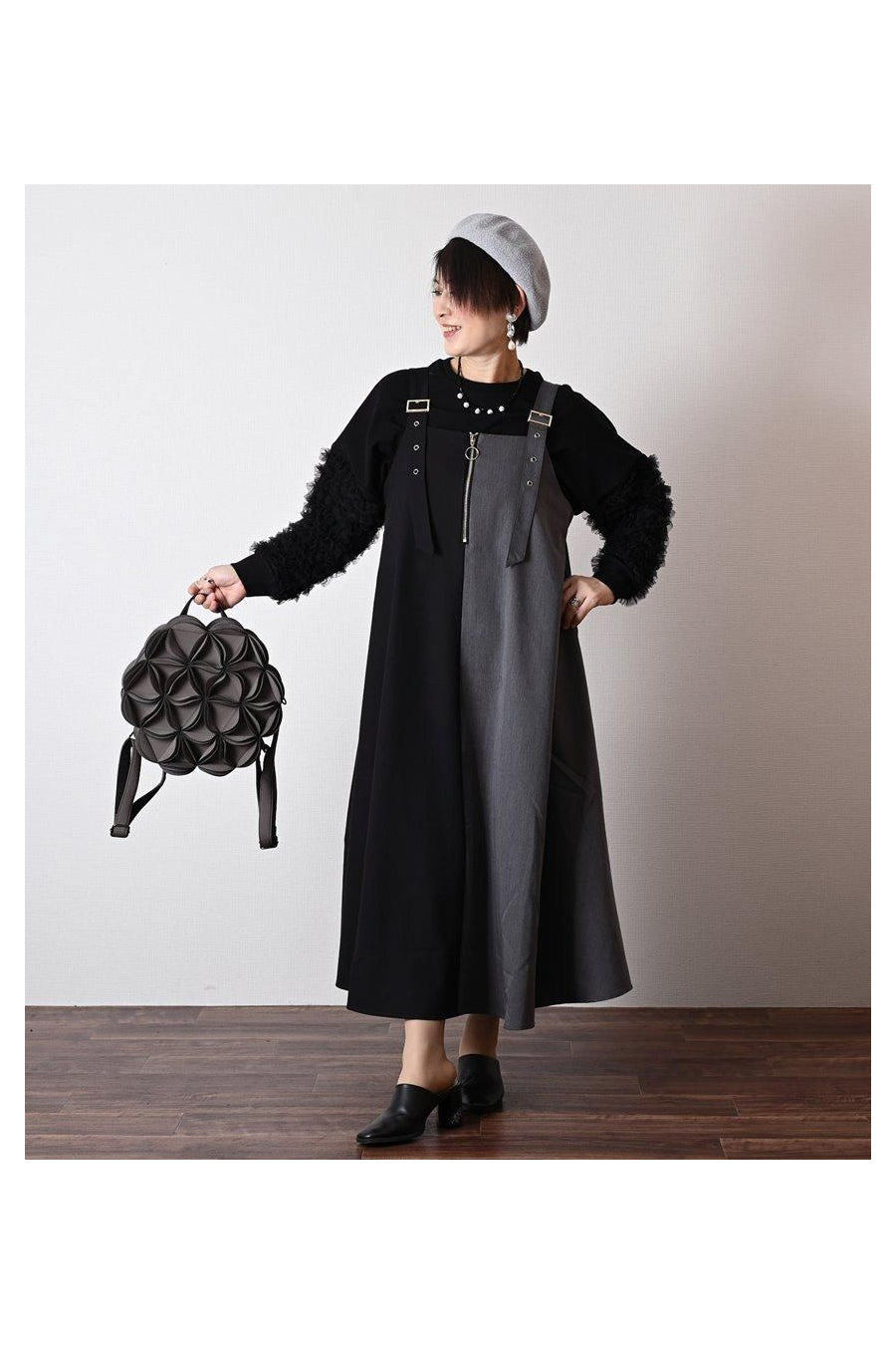 チュールフリル袖 ブラウスライクカットソー