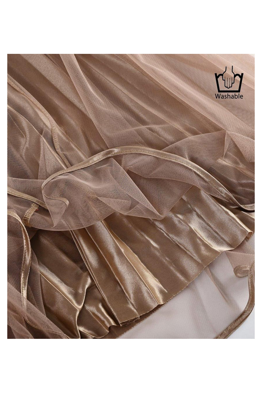 シャイニーレイヤードプリーツ チュールスカート