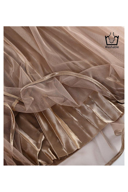 シャイニーレイヤードプリーツ チュールスカート