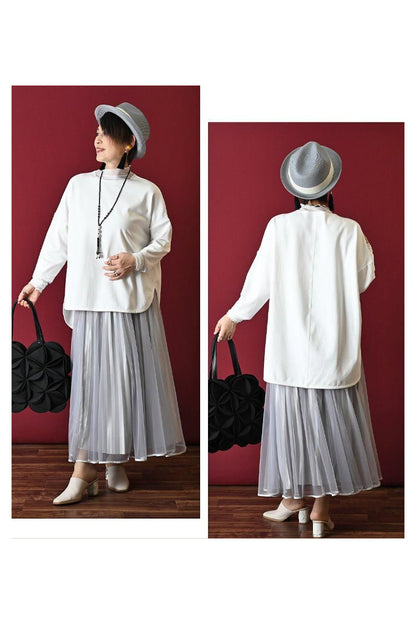 シャイニーレイヤードプリーツ チュールスカート