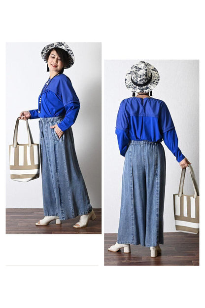美落ち感！柔らかピンタックワイドパンツ