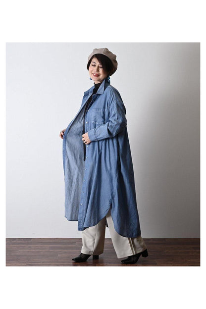 ウルトラライトデニム ロングシャツ