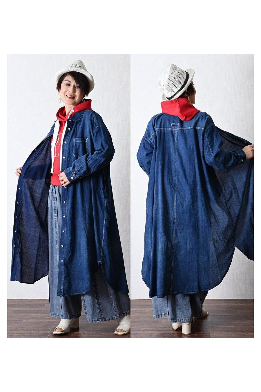 ウルトラライトデニム ロングシャツ