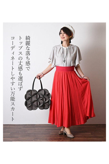 軽！薄！で万能！ウエストリブ フレアスカート