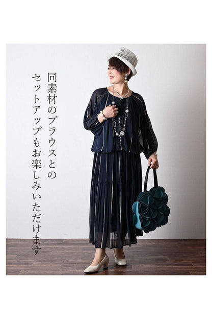 綺麗めフェミニンの極み！シフォンプリント＆プリーツスカート
