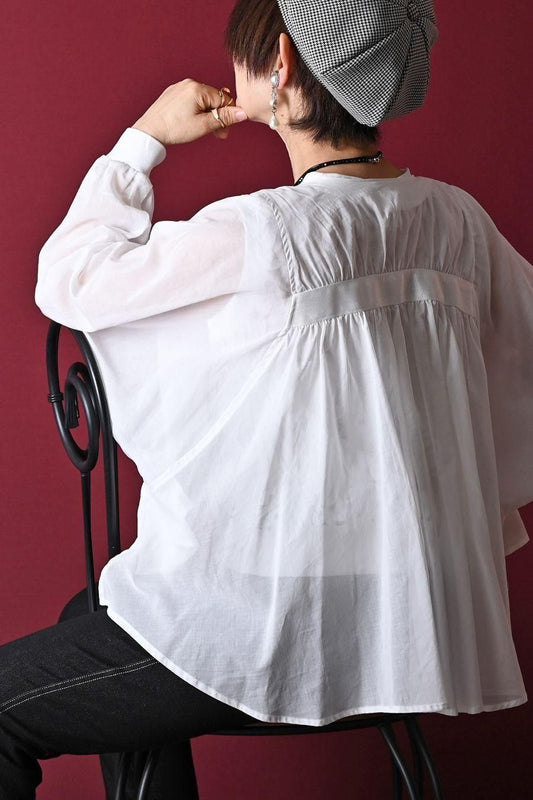 コットンボイル バックフレア ZIPupジャケット