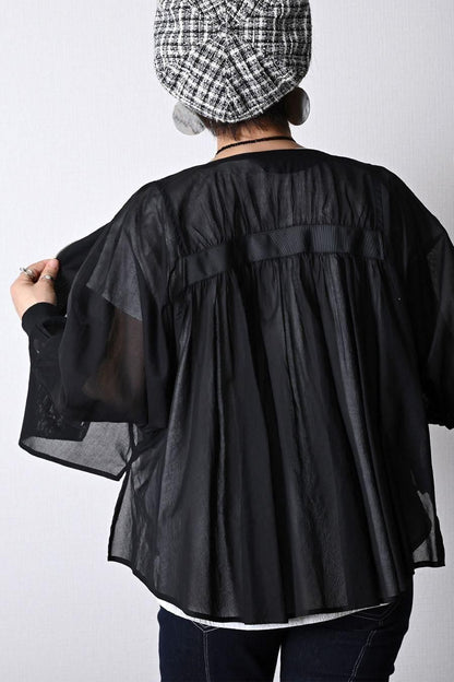 コットンボイル バックフレア ZIPupジャケット