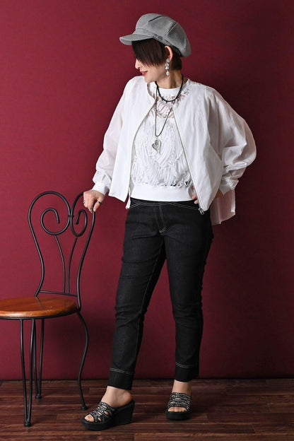 コットンボイル バックフレア ZIPupジャケット