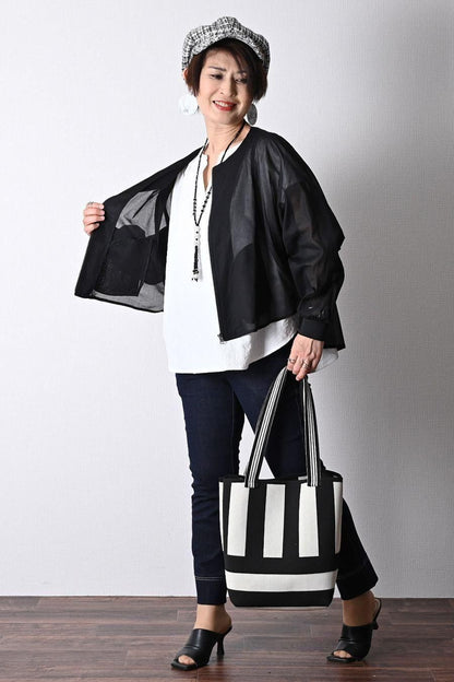 コットンボイル バックフレア ZIPupジャケット