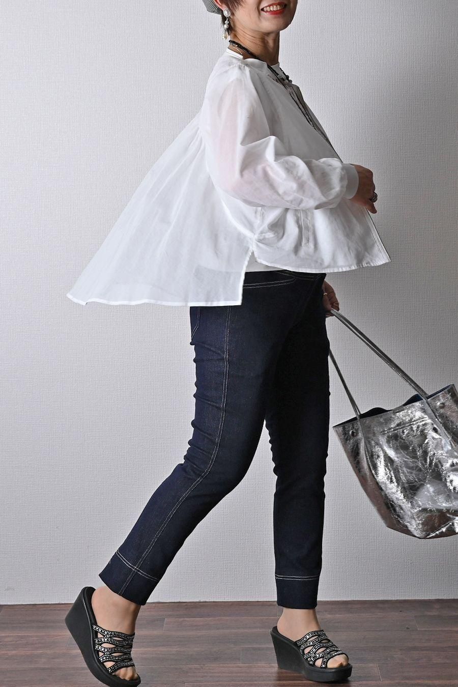 コットンボイル バックフレア ZIPupジャケット