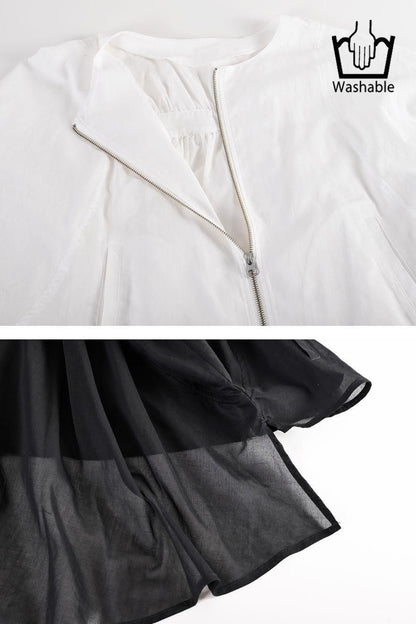 コットンボイル バックフレア ZIPupジャケット