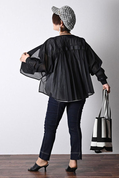 コットンボイル バックフレア ZIPupジャケット