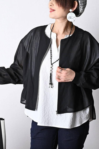 バックフレア ZIPupジャケット＋魔法のデニム2点セットコーデ