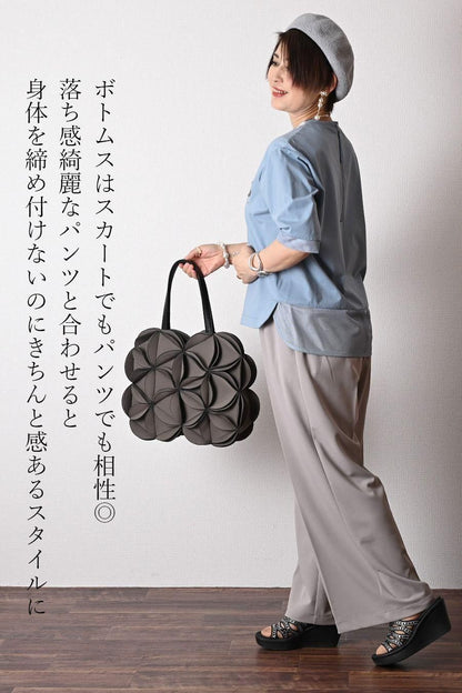 スパンコールロゴ刺繍上質カットソー