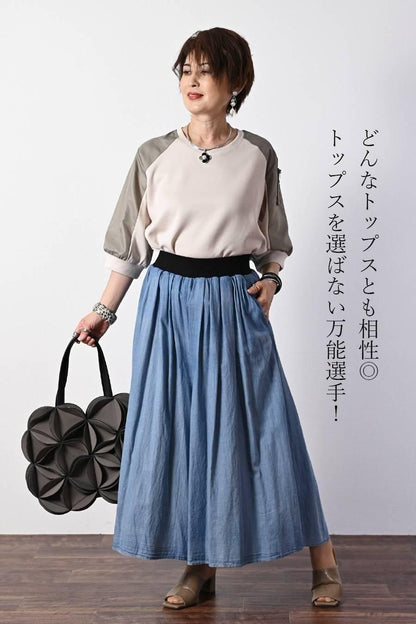 スカート見え！軽量ソフトワイドパンツ