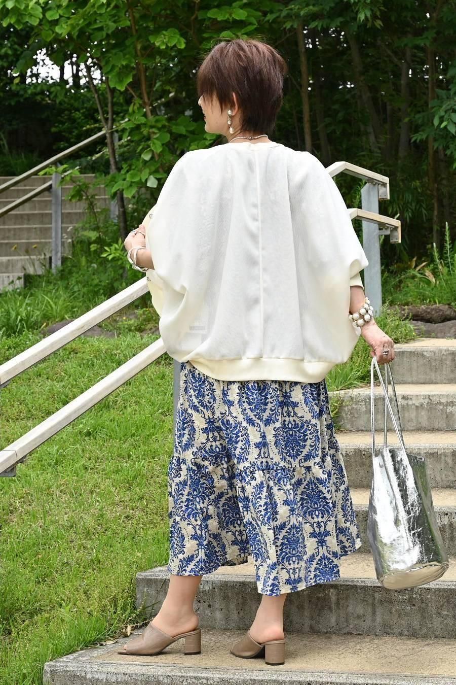 一枚で着てもサマ見え！カノコメッシュ＆リブ ドルマンカーディガン