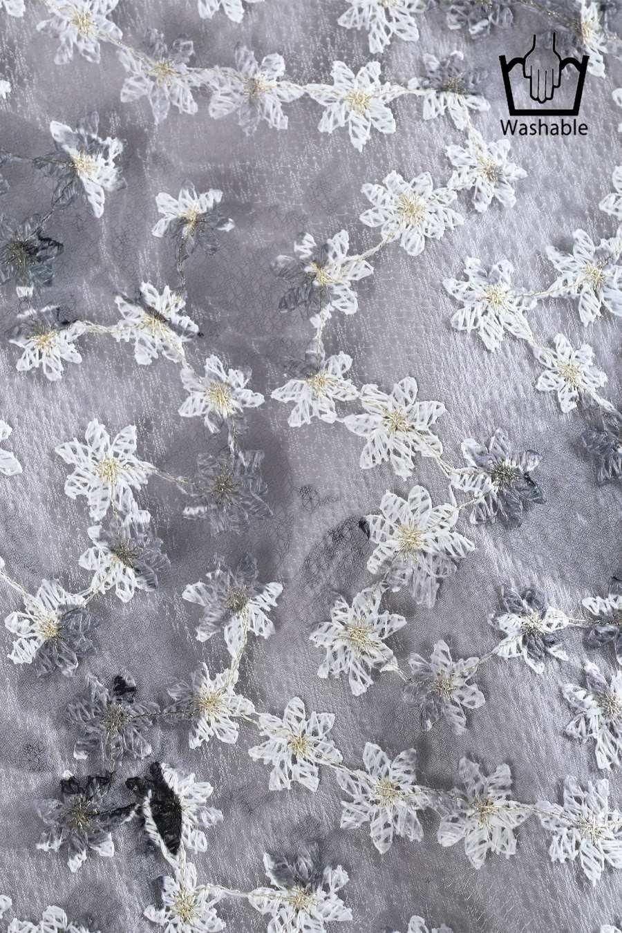 オーガンジーフラワー刺繍＆プリントゴージャスワンピース＆ジャケットセットアップ