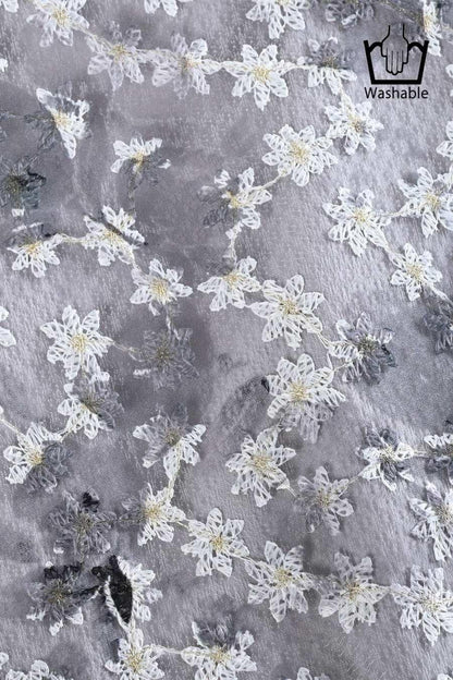 オーガンジーフラワー刺繍＆プリントゴージャスワンピース＆ジャケットセットアップ