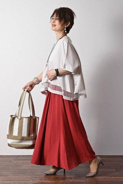 微光沢8枚接（は）ぎフレアスカート