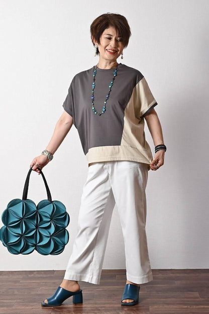 バイカラーアシメトリープルオーバー