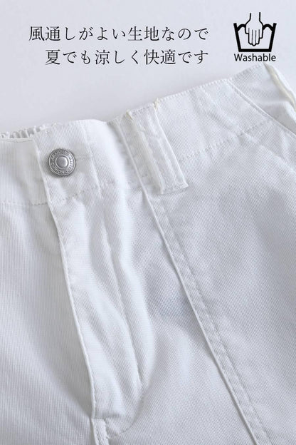 バイカラーアシメトリープルオーバー+ベイカー風ストレッチワイドパンツ2点セットコーデ