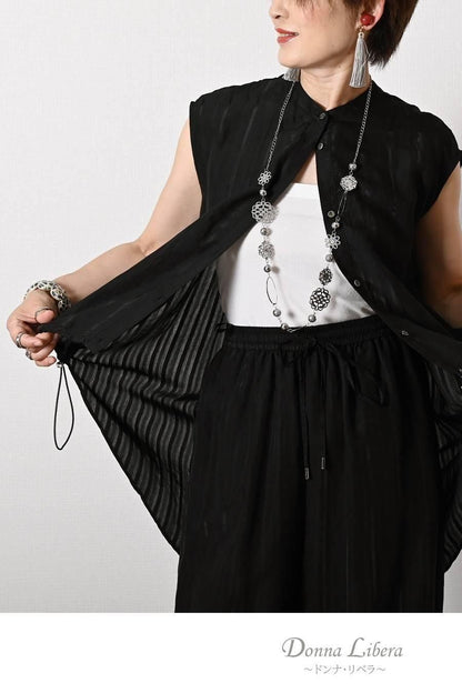 真夏の救世主！シャドーストライプキャップスリーブブラウス