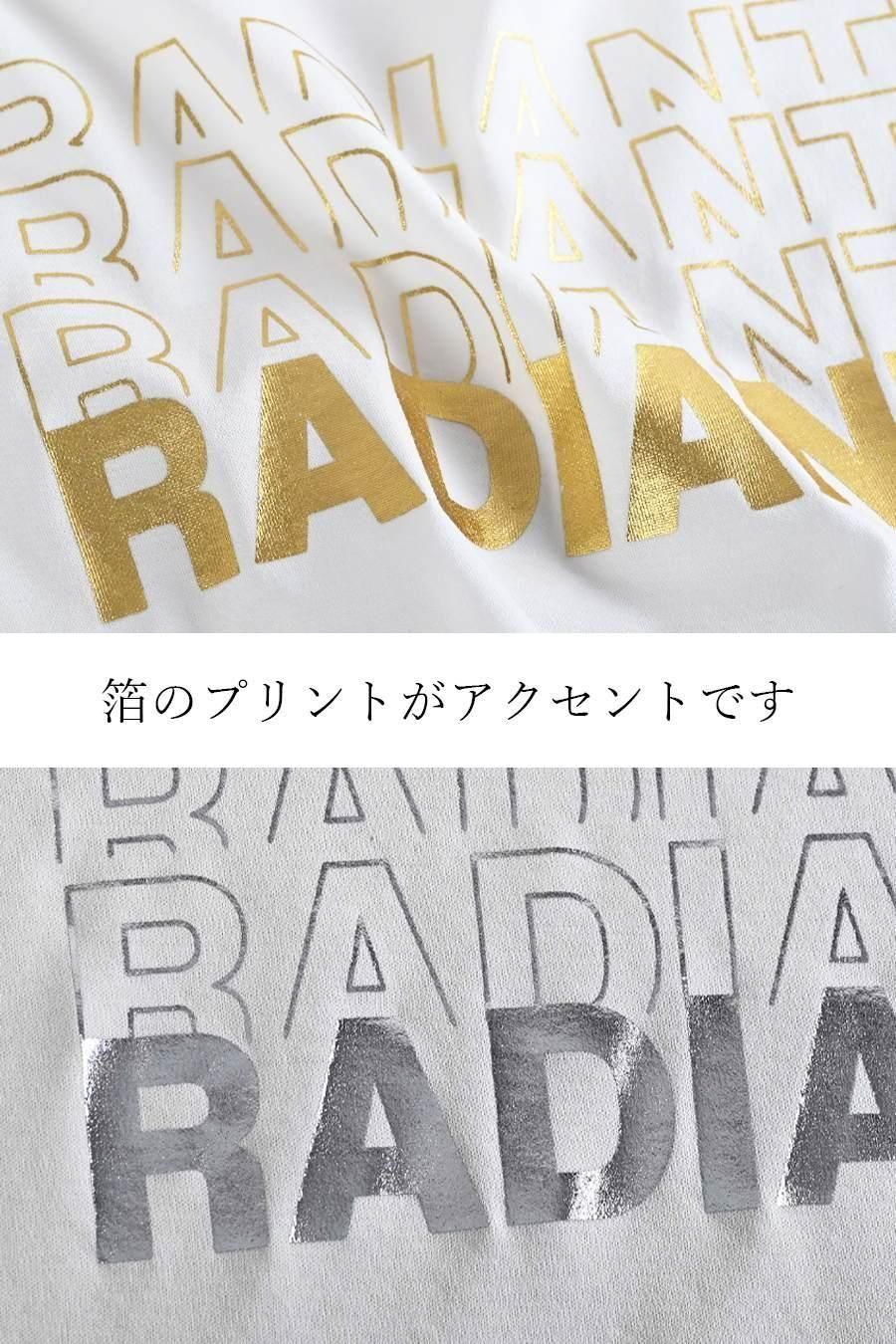 大人の理想の肌見せが叶う！箔プリント＆チュール切り替えカットソー
