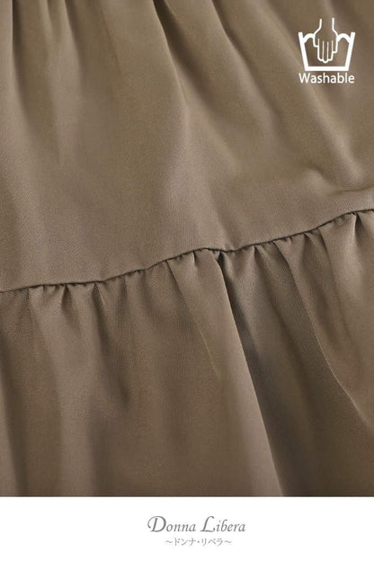 ティアード配色ノースリーブブラウス＋ティアード配色スカート2点セット