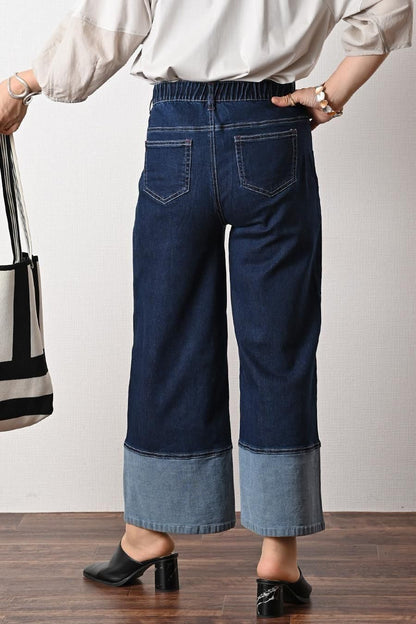 トレンドデニム！ロールアップワイドデニムパンツ