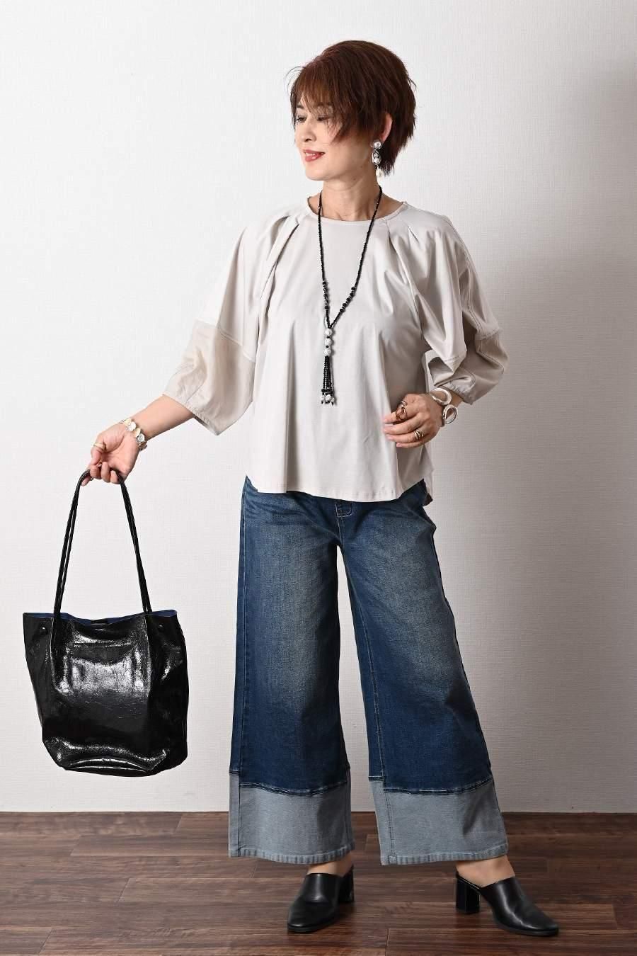 新品 リリーブラウン ハーフスリーブシルバーホイルデニムジャケット