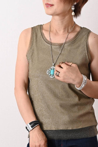 ストレッチラメチュールタンクトップ