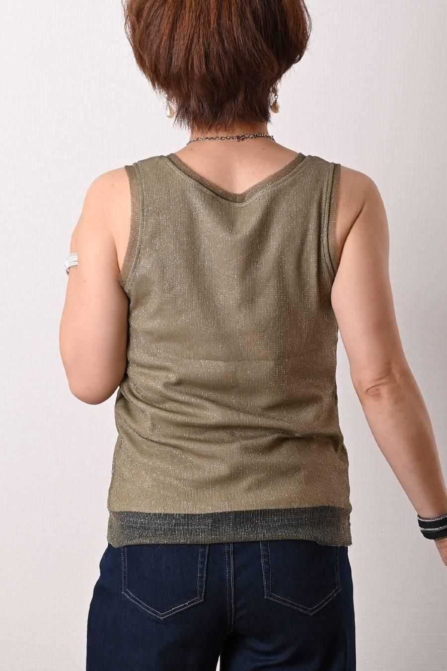 ストレッチラメチュールタンクトップ