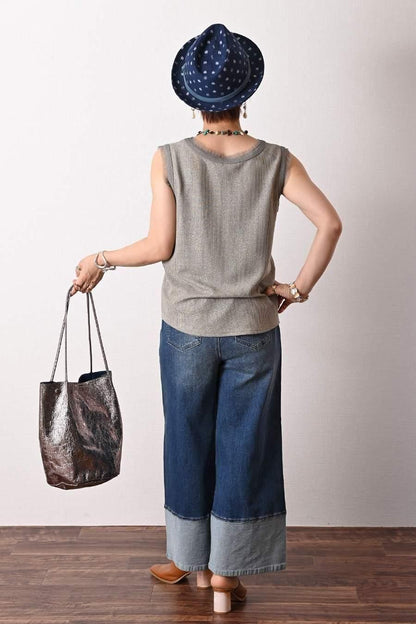 バイカラーかぎ針ニット＋ラメタンクトップ2点セット＜クーポンでメンバーPriceからMAX10%OFF＞