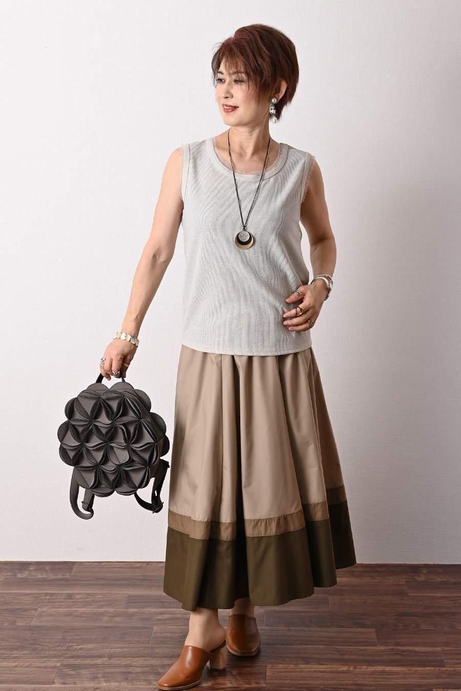 バイカラーかぎ針ニット＋ラメタンクトップ2点セット＜クーポンでメンバーPriceからMAX10%OFF＞