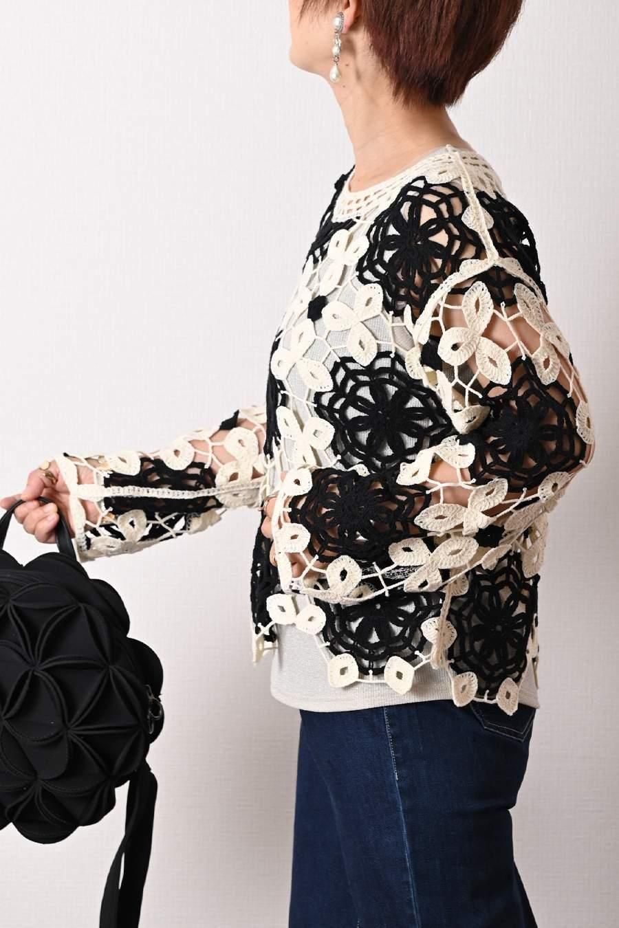 バイカラーかぎ針ニット＋ラメタンクトップ2点セット＜クーポンでメンバーPriceからMAX10%OFF＞