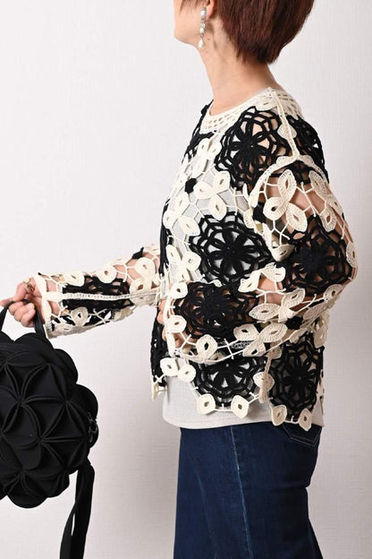 バイカラーかぎ針ニット＋ラメタンクトップ2点セット＜クーポンでメンバーPriceからMAX10%OFF＞