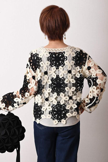 バイカラーかぎ針ニット＋ラメタンクトップ2点セット＜クーポンでメンバーPriceからMAX10%OFF＞