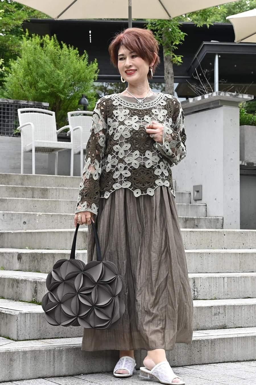 バイカラーかぎ針ニット＋ラメタンクトップ2点セット＜クーポンでメンバーPriceからMAX10%OFF＞