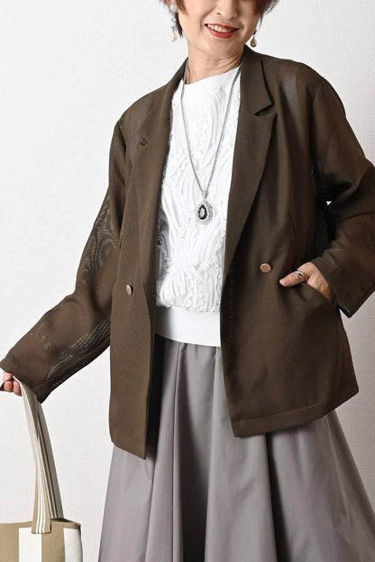 ビッグシルエットメッシュダブルジャケット