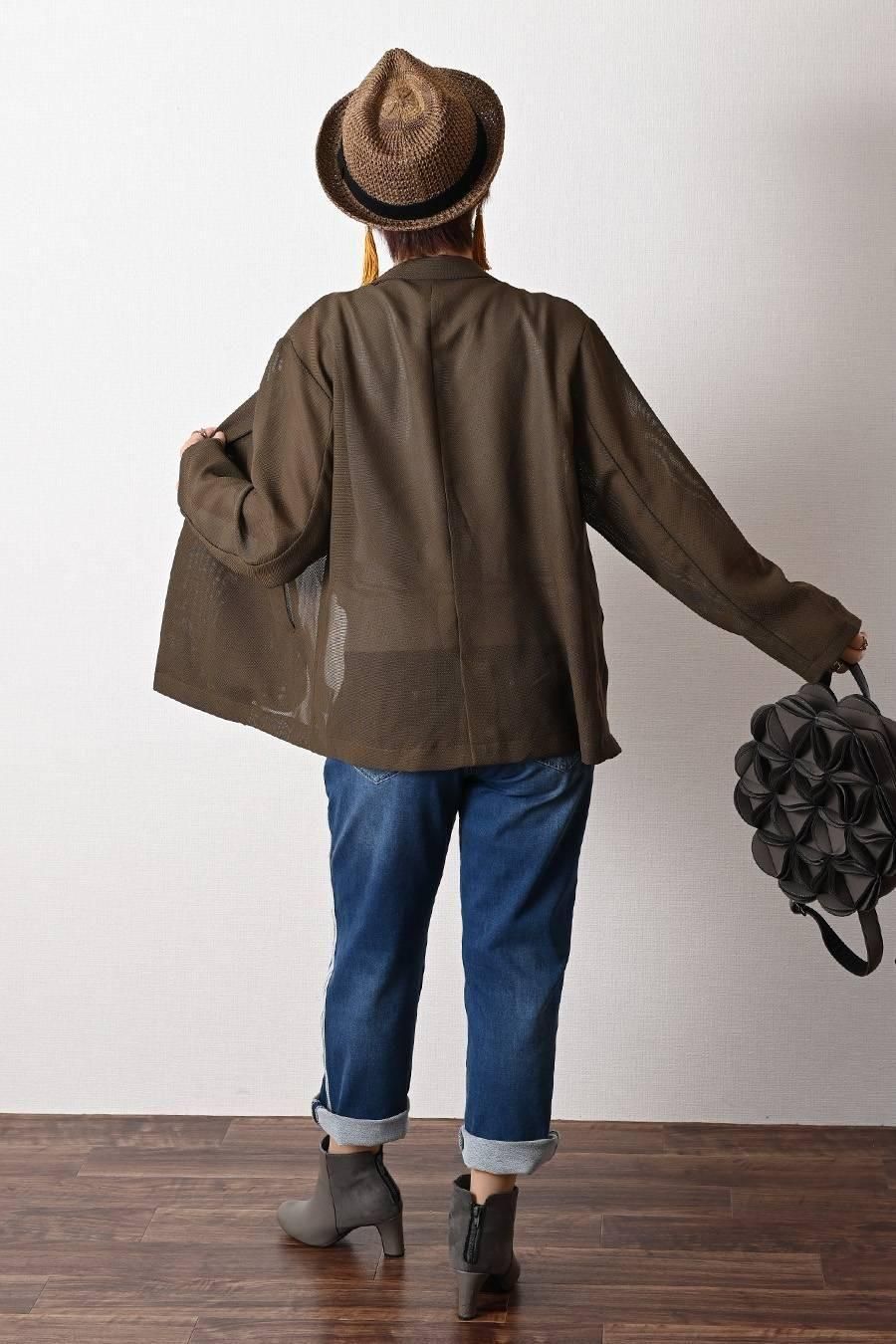 ビッグシルエットメッシュダブルジャケット