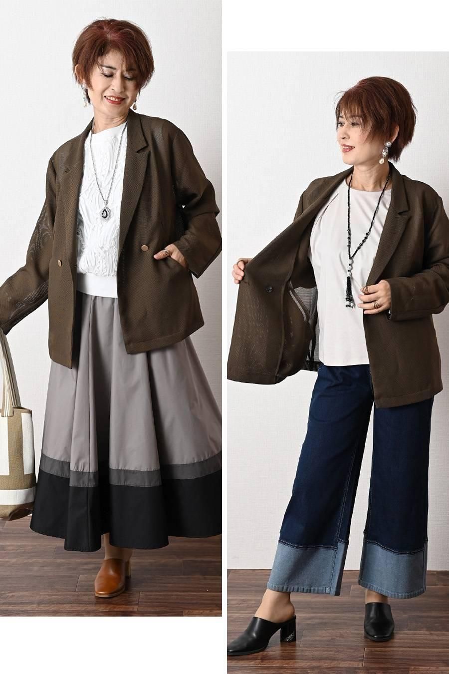 ビッグシルエットメッシュダブルジャケット