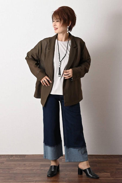 ビッグシルエットメッシュダブルジャケット