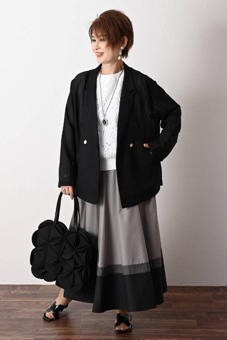 ビッグシルエットメッシュダブルジャケット