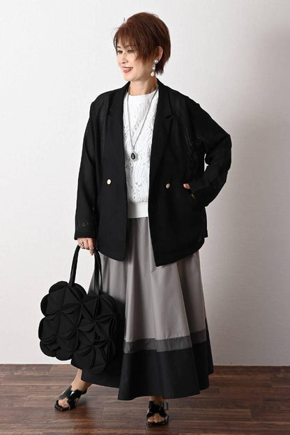 ビッグシルエットメッシュダブルジャケット